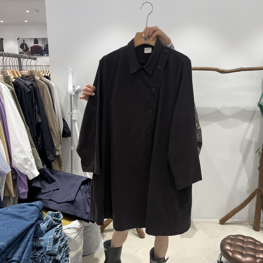 BLOOM東大門㊣實拍女裝新品時尚職業人氣休閑25秋冬長款風衣BLOOM-S長款風衣圖色1