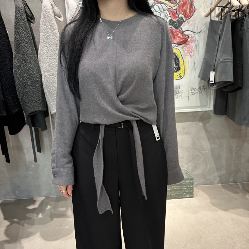 LAMAGIEPIE東大門㊣代購女裝新品時尚職業25秋冬真品針織衫LAMAGIE GREY針織衫圖色1