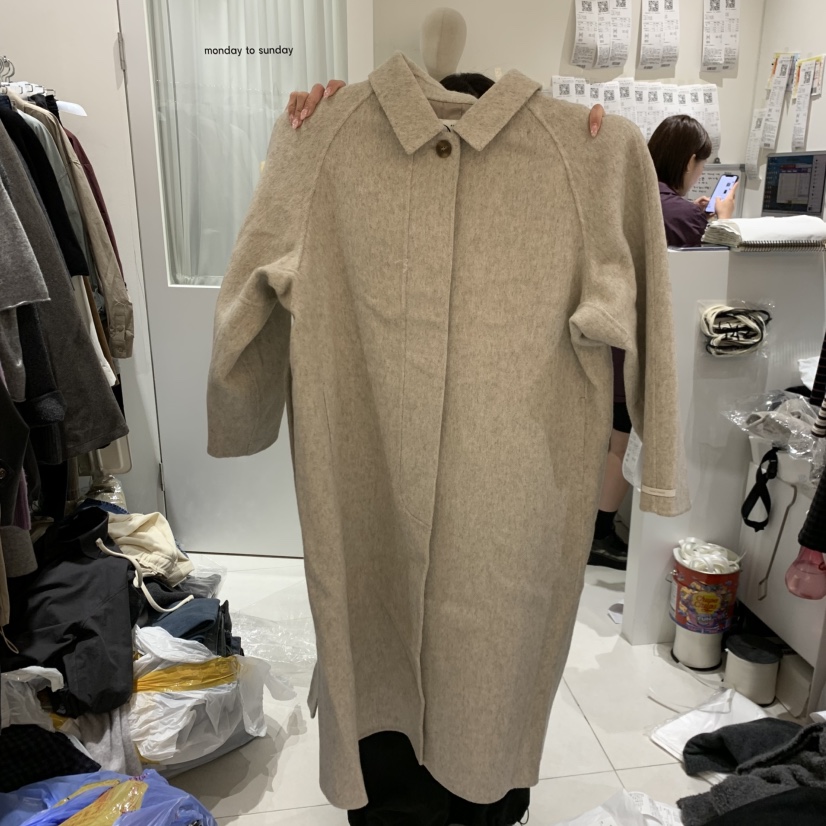 MONDAY TO SUNDAY東大門㊣代購女士新品推薦中長款大衣羊駝MONDAY TO SUNDAY中長款大衣圖色2