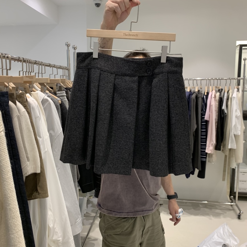 THE BRUNCH東大門㊣代購女士新款25秋冬人氣職業短裙百褶褶裙THE BRUNCH短裙圖色1