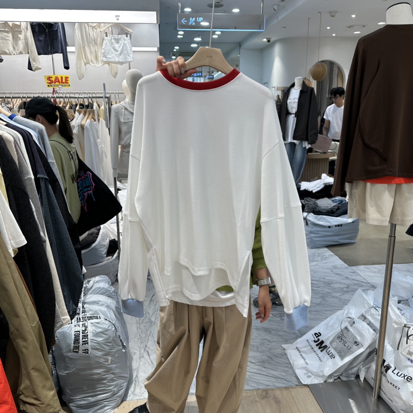 REVE-L韓國代購㊣女裝新款人氣推薦休閑真品時尚25秋冬長袖T恤REVE-L長袖T恤圖色1