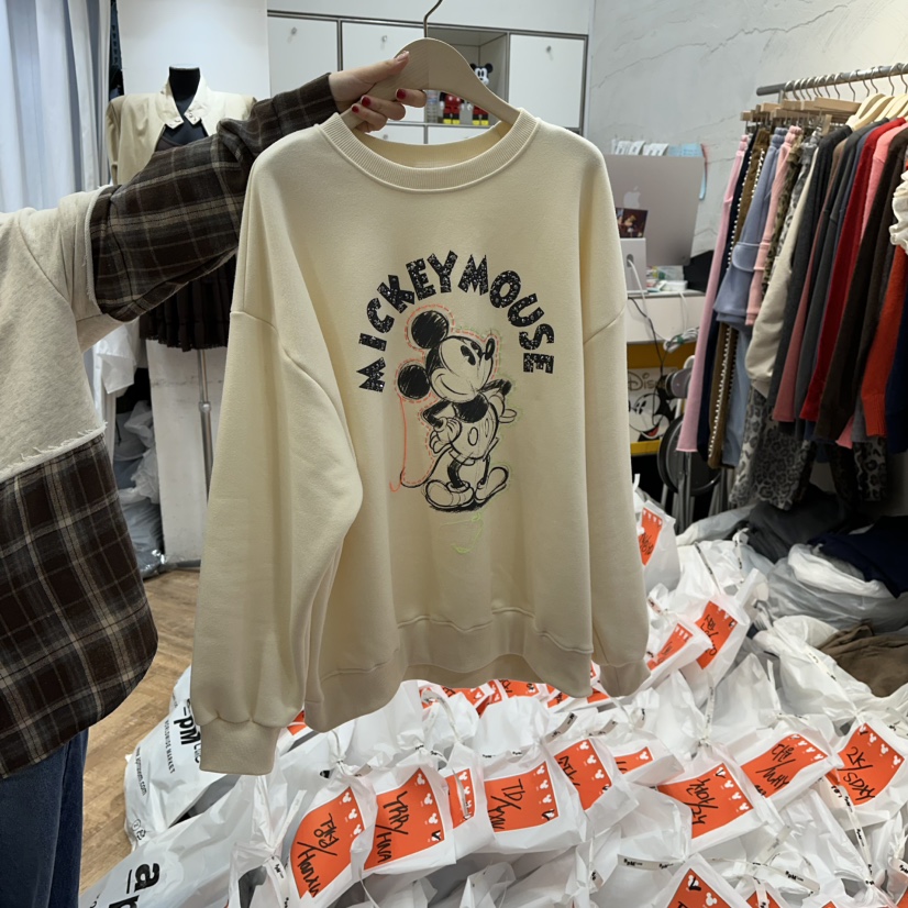 DE LINE韓國代購㊣女裝新品休閑人氣熱賣25秋冬推薦時尚衛衣DE LINE衛衣圖色1