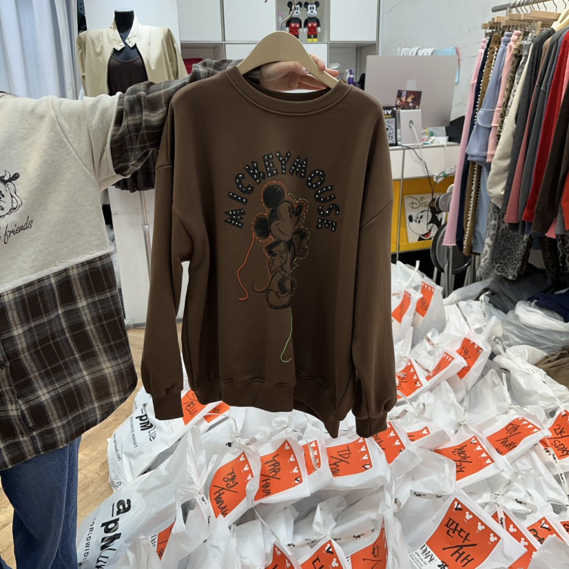 DE LINE韓國代購㊣女裝新品休閑人氣熱賣25秋冬推薦時尚衛衣DE LINE衛衣圖色3