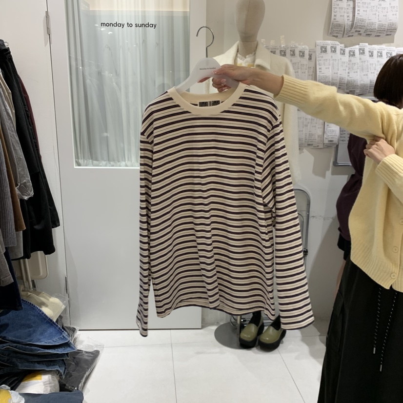 MONDAY TO SUNDAY東大門㊣代購女裝新款時尚熱賣25秋冬長袖T恤MONDAY TO SUNDAY長袖T恤圖色2