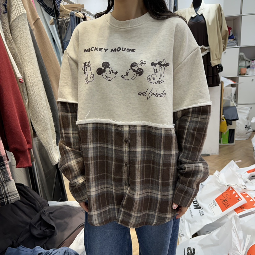 DE LINE韓國直郵㊣女裝新款熱賣推薦人氣真品長袖T恤假兩件DE LINE長袖T恤圖色3