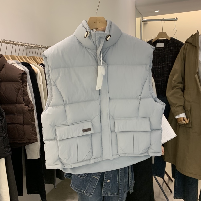 PHILO韓國直郵㊣女裝新品時尚人氣休閑馬甲不含內搭填充鴨絨PHILO馬甲圖色3