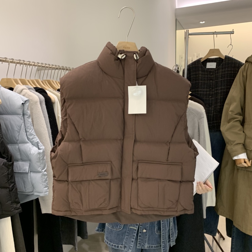 PHILO韓國直郵㊣女裝新品時尚人氣休閑馬甲不含內搭填充鴨絨PHILO馬甲圖色4