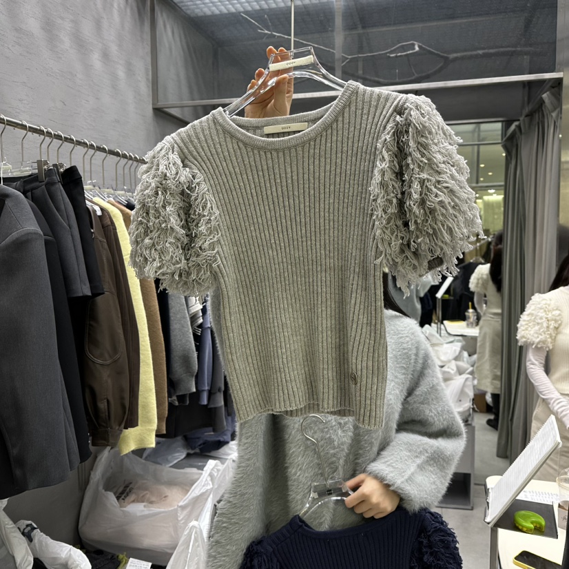 UOOV東大門㊣實拍女裝新品休閑熱賣職業人氣推薦時尚針織衫UOOV針織衫圖色1