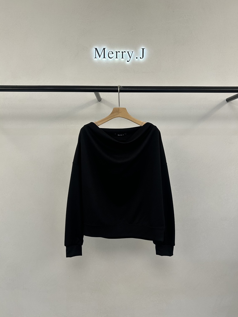MERRY-J東大門㊣實拍女士新款職業真品25秋冬休閑熱賣衛衣MERRY-J衛衣圖色3黑色