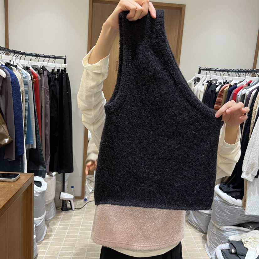 LOFN東大門㊣代購女士新品熱賣職業推薦吊帶背心不含內搭羊駝LOFN吊帶/背心圖色3