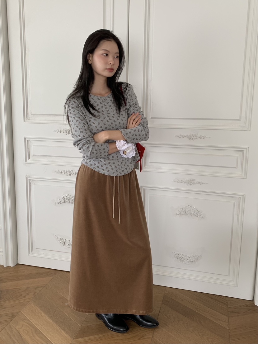 LOVE MY SANTA東大門㊣實拍女士新款休閑25秋冬長裙毛圈絨Santa/LOVE MY SANTA長裙