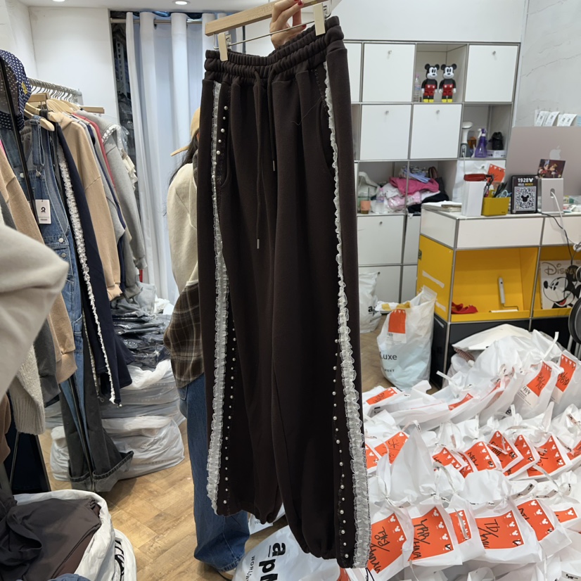 DE LINE東大門㊣實拍女裝新品25秋冬熱賣推薦職業人氣休閑褲DE LINE休閑褲圖色3棕色