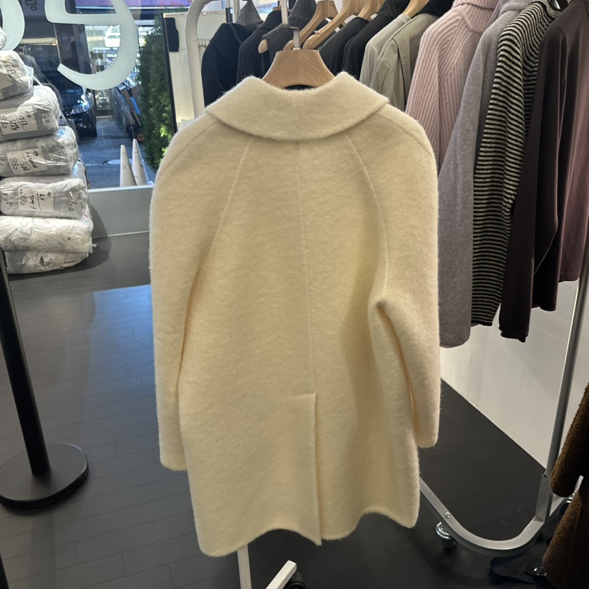 EGG東大門㊣直郵女裝新品休閑時尚推薦25秋冬中長款大衣羊駝EGG-訂貨周期長中長款大衣