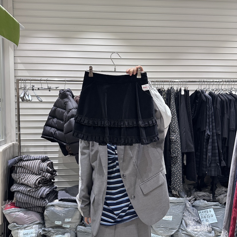 BRICKLANE東大門㊣代購女士新品25秋冬時尚推薦職業短裙蕾絲BRICKLANE短裙圖色1