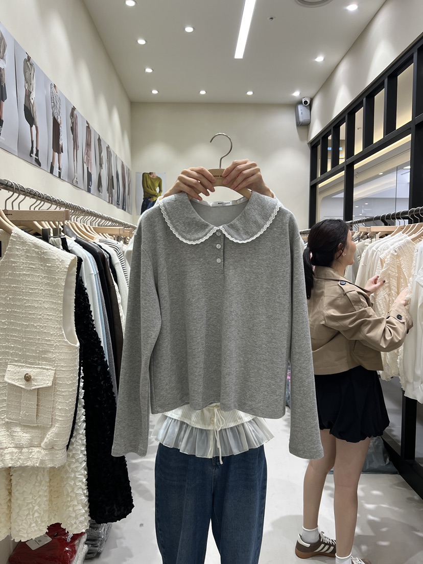 MARIE MARIE韓國直郵㊣女裝新品熱賣時尚25秋冬職業長袖T恤MARIE MARIE長袖T恤圖色1