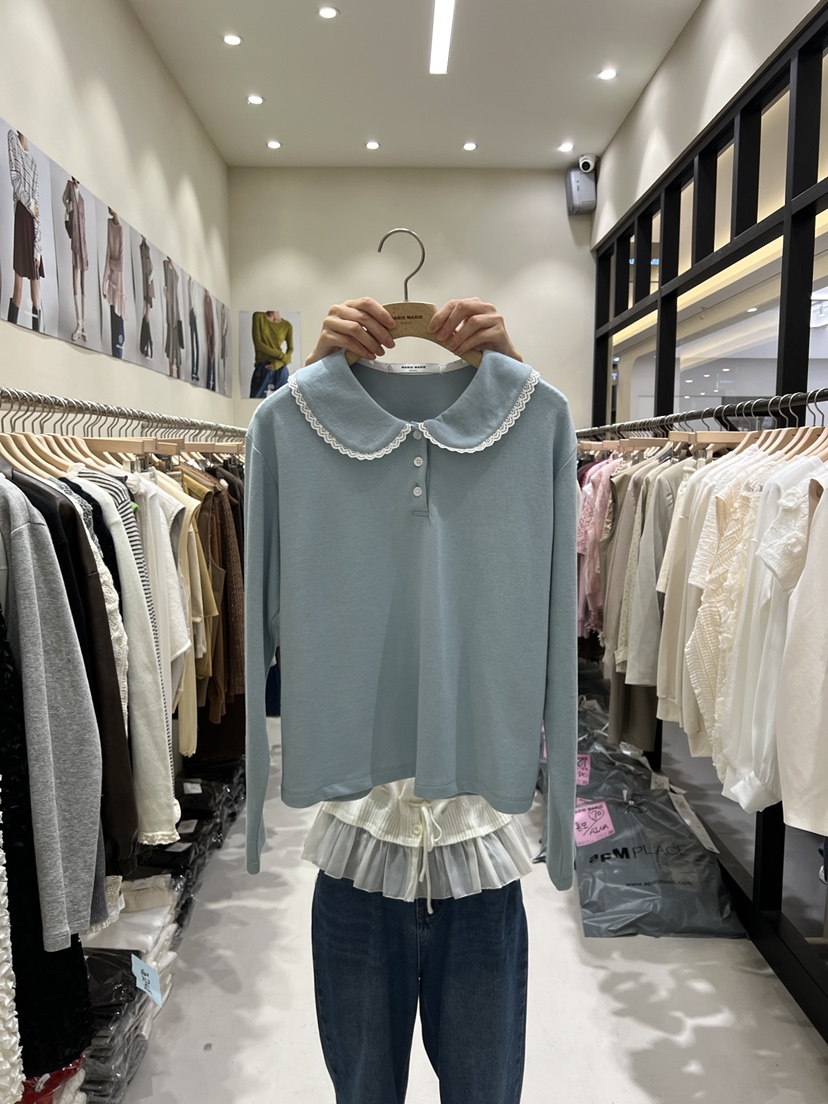 MARIE MARIE韓國直郵㊣女裝新品熱賣時尚25秋冬職業長袖T恤MARIE MARIE長袖T恤圖色3