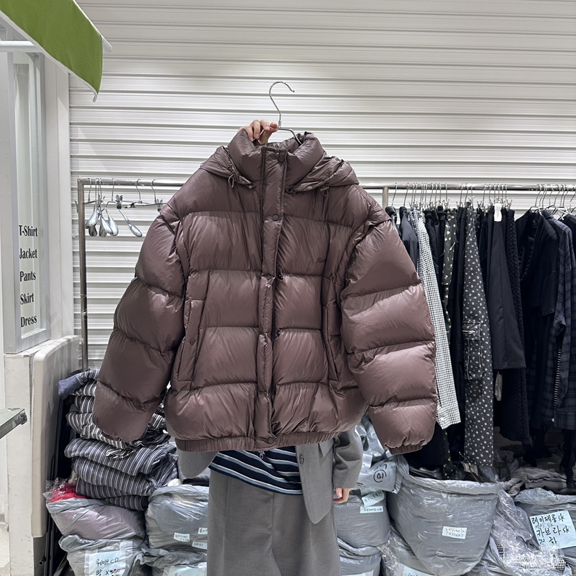 BRICKLANE東大門㊣實拍女士新款25秋冬短款羽絨服可拆卸填充BRICKLANE短款羽絨服圖色1
