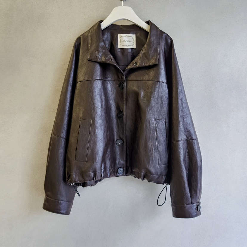 LA BLOOM東大門㊣實拍女士新品25秋冬休閑推薦人氣夾克皮革La Bloom夾克圖色1