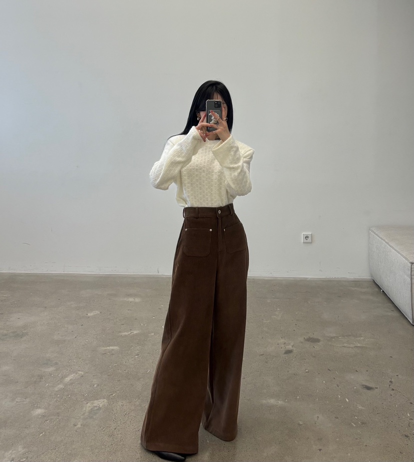 AMUSE SEOUL東大門㊣實拍女裝新品25秋冬職業休閑褲羊毛口袋AMUSE SEOUL休閑褲
