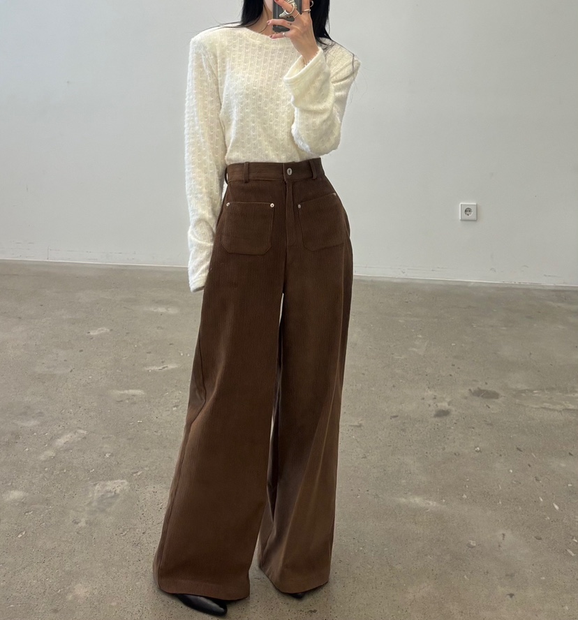 AMUSE SEOUL東大門㊣實拍女裝新品25秋冬職業休閑褲羊毛口袋AMUSE SEOUL休閑褲