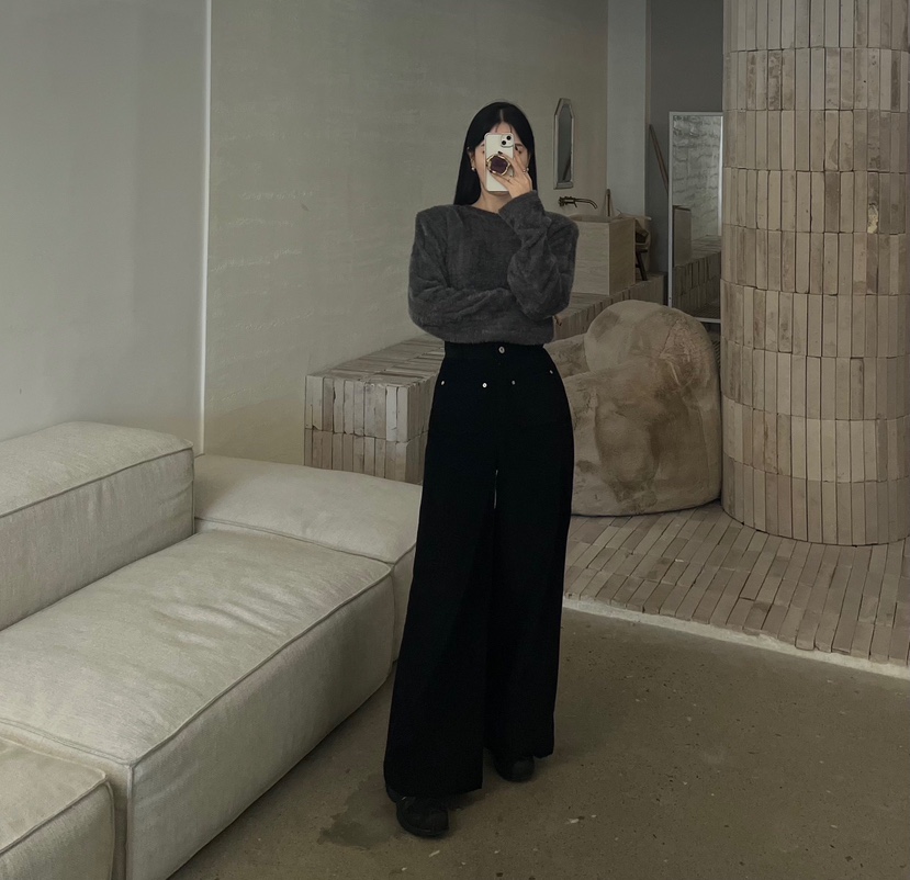 AMUSE SEOUL東大門㊣實拍女裝新品25秋冬職業休閑褲羊毛口袋AMUSE SEOUL休閑褲