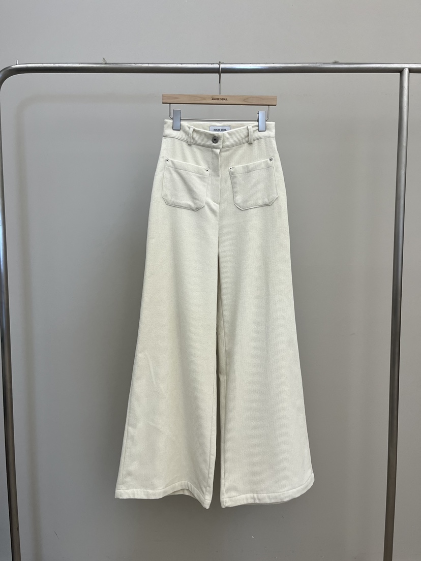AMUSE SEOUL東大門㊣實拍女裝新品25秋冬職業休閑褲羊毛口袋AMUSE SEOUL休閑褲圖色1