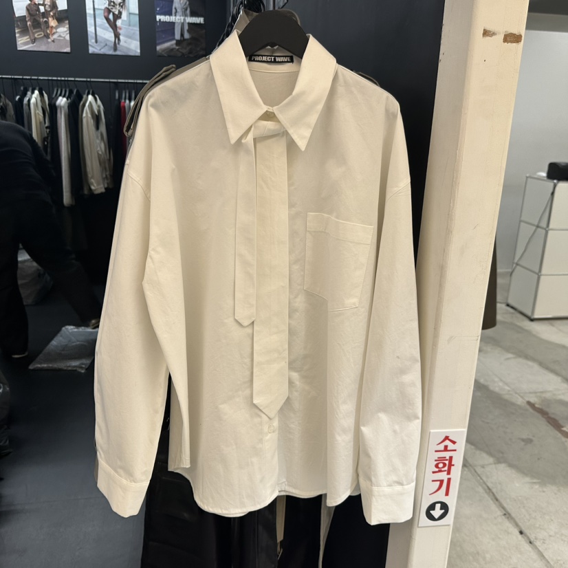 PROJECT WAVE-P東大門㊣直郵女裝新品時尚襯衫蕾絲衫含領帶PROJECT WAVE襯衫/蕾絲衫圖色1