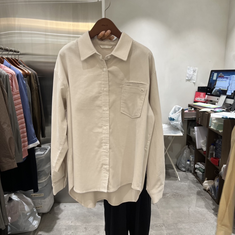 CHAE韓國代購㊣女士新品熱賣人氣時尚職業推薦襯衫蕾絲衫口袋CHAE襯衫/蕾絲衫圖色4