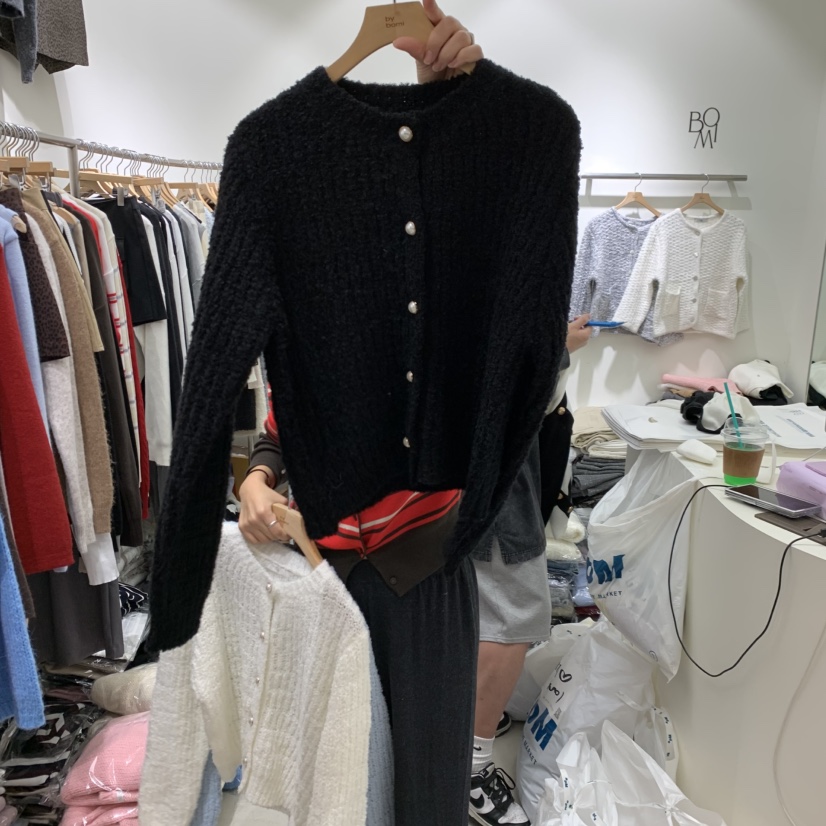 BY BOMI東大門㊣代購女士新款時尚真品休閑25秋冬針織衫開衫BY BOMI針織衫圖色3