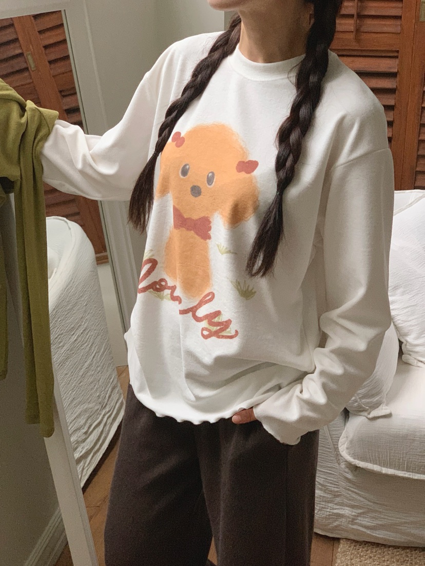 TOLL韓國代購㊣女士新品人氣推薦職業25秋冬熱賣休閑長袖T恤TOLL長袖T恤