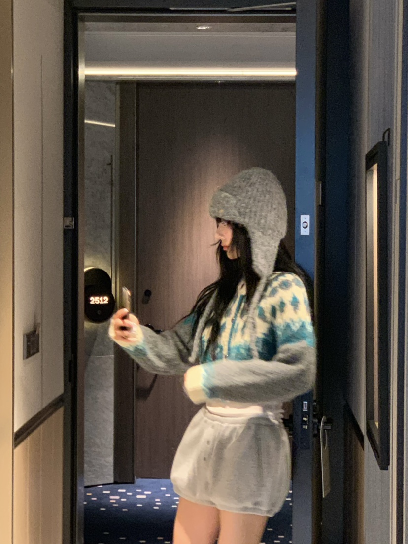 VIRKIN韓國直郵㊣女士新品25秋冬熱賣休閑人氣針織衫短款開衫VIRKIN針織衫