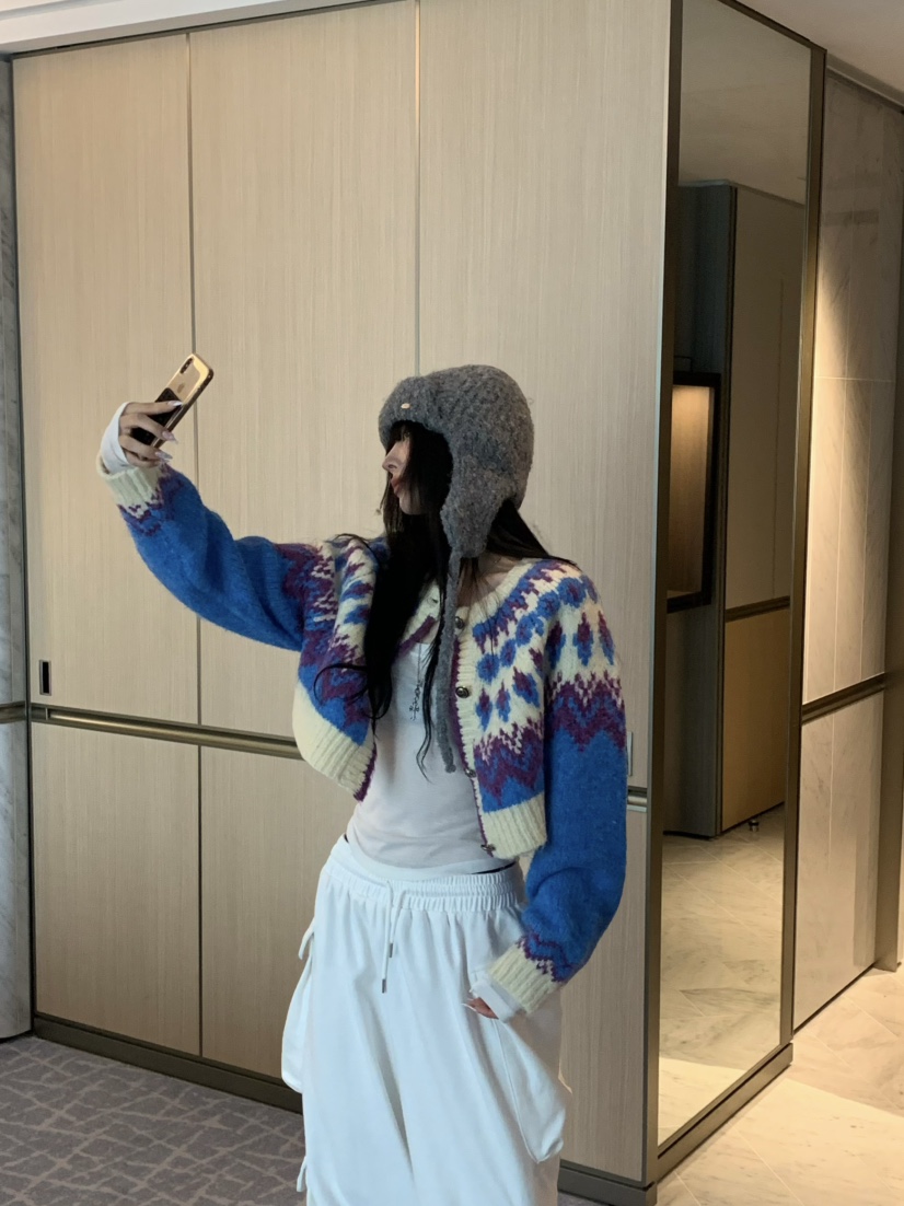 VIRKIN韓國直郵㊣女士新品25秋冬熱賣休閑人氣針織衫短款開衫VIRKIN針織衫