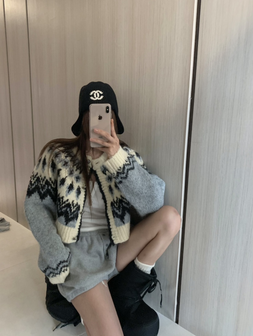 VIRKIN韓國直郵㊣女士新品25秋冬熱賣休閑人氣針織衫短款開衫VIRKIN針織衫圖色1