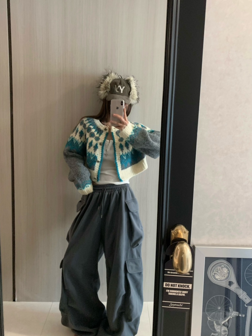 VIRKIN韓國直郵㊣女士新品25秋冬熱賣休閑人氣針織衫短款開衫VIRKIN針織衫圖色2