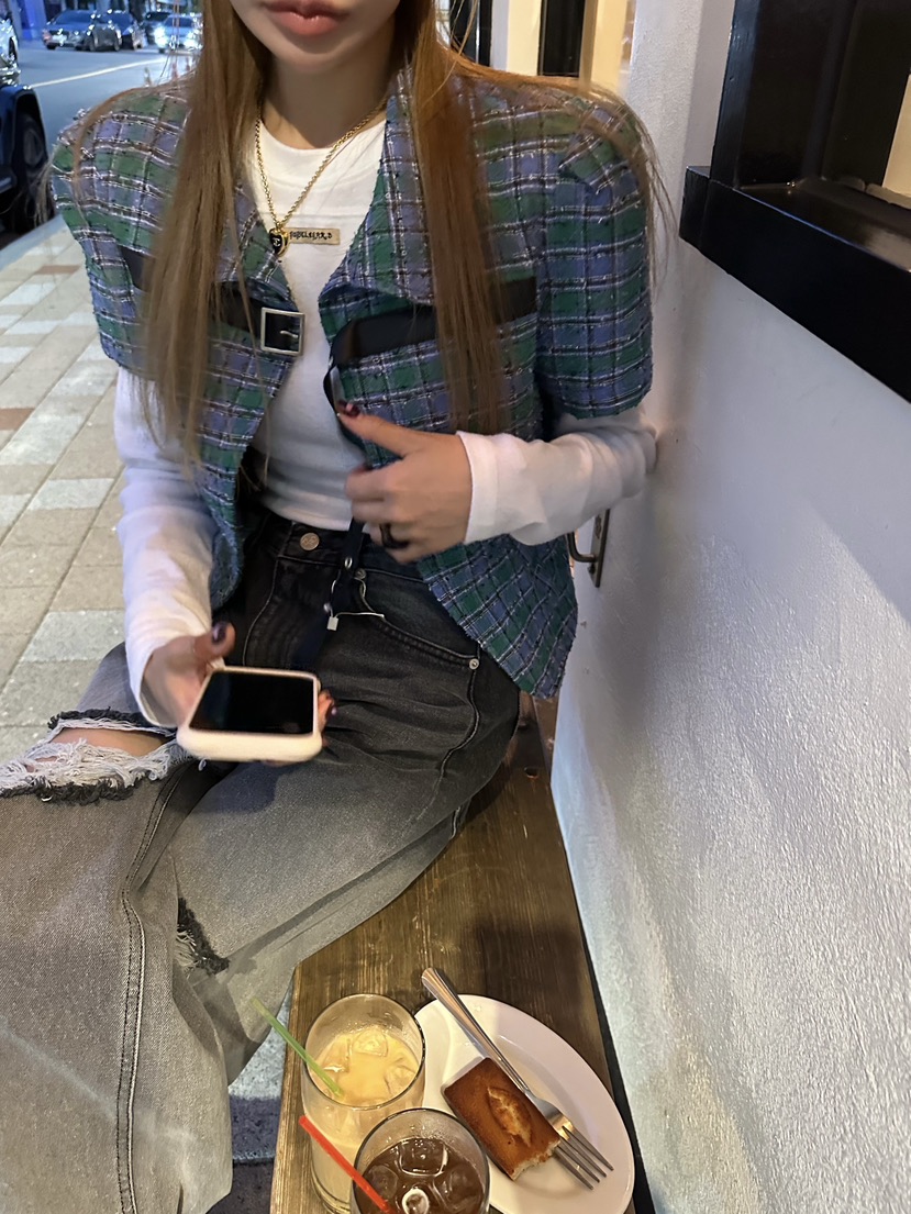 ZEROZERO韓國直郵㊣女裝新款熱賣推薦職業夾克粗花呢格紋絎縫ZEROZERO夾克