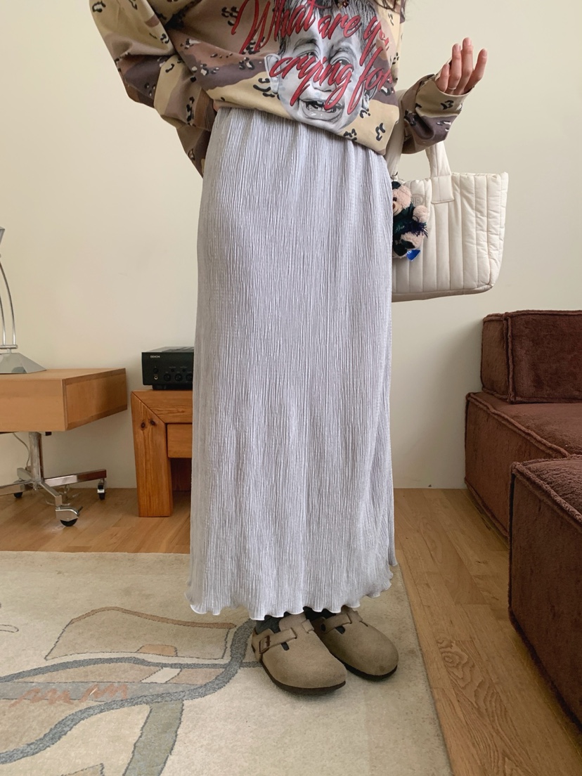 TOLL韓國代購㊣女裝新款時尚25秋冬推薦熱賣休閑長裙天鵝絨TOLL長裙