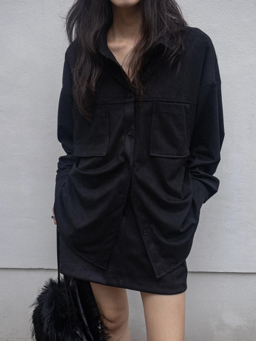 INSSENSE-A東大門㊣直郵女士新品時尚熱賣短裙不含腰帶絨面革INSSENSE-A短裙