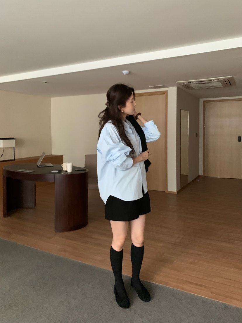BLEECKER東大門㊣實拍女士新品推薦25秋冬熱賣職業襯衫蕾絲衫BLEECKER襯衫/蕾絲衫