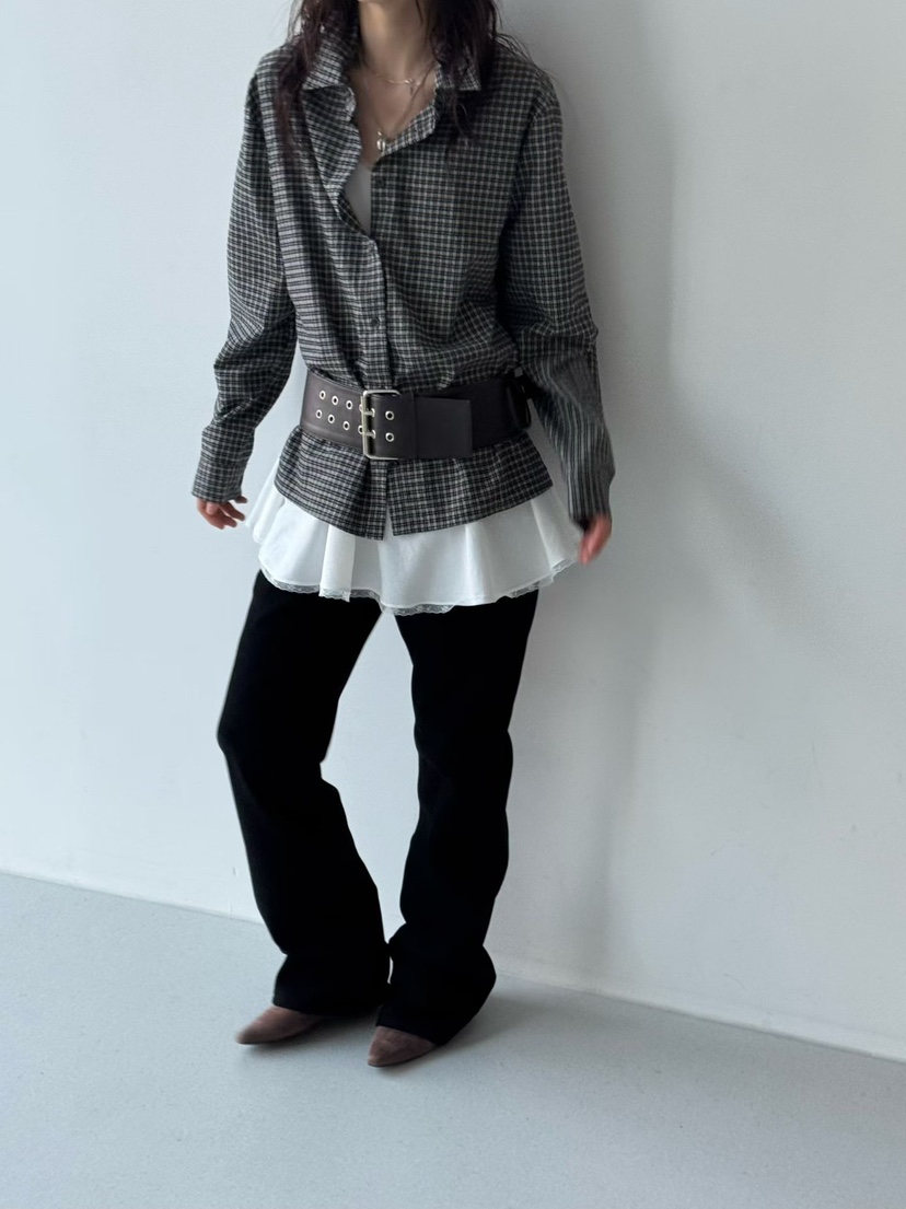 MINIMUZE東大門㊣直郵女裝新品休閑熱賣人氣時尚襯衫蕾絲衫MINIMUZE襯衫/蕾絲衫