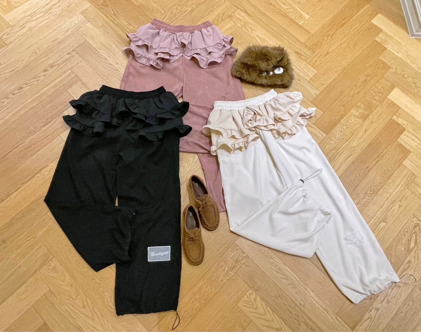 BOUTIQUE-L東大門㊣實拍女士新款時尚推薦職業休閑褲荷葉邊BOUTIQUE-L休閑褲