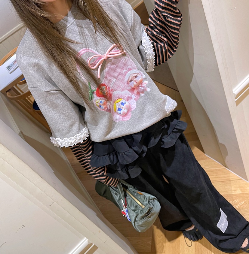 BOUTIQUE-L東大門㊣實拍女士新款時尚推薦職業休閑褲荷葉邊BOUTIQUE-L休閑褲
