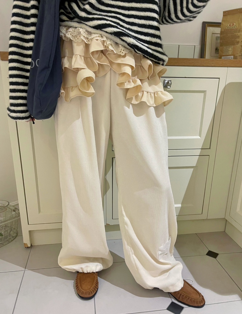BOUTIQUE-L東大門㊣實拍女士新款時尚推薦職業休閑褲荷葉邊BOUTIQUE-L休閑褲圖色1