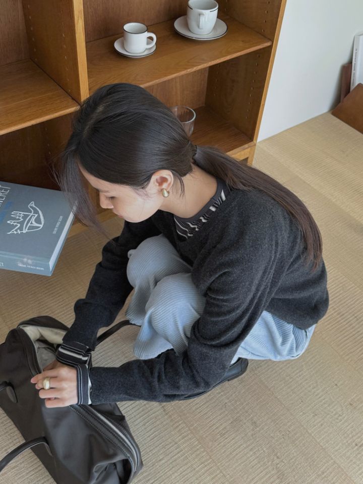 MARE東大門㊣實拍女裝新品時尚25秋冬真品熱賣休閑長袖T恤條紋MARE長袖T恤