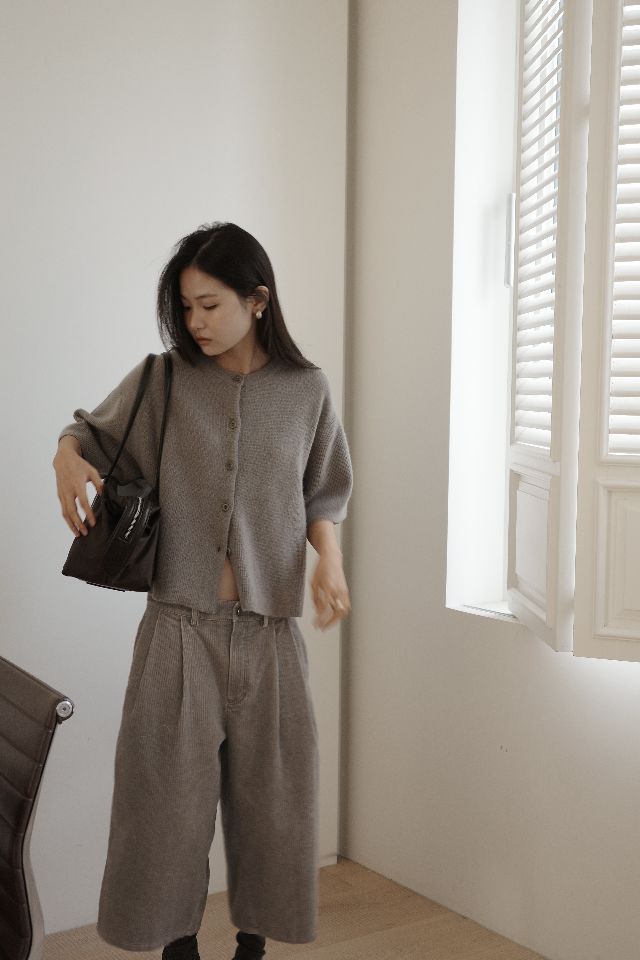 MARE韓國代購㊣女裝新品真品推薦25秋冬熱賣針織衫浣熊開衫MARE針織衫圖色1