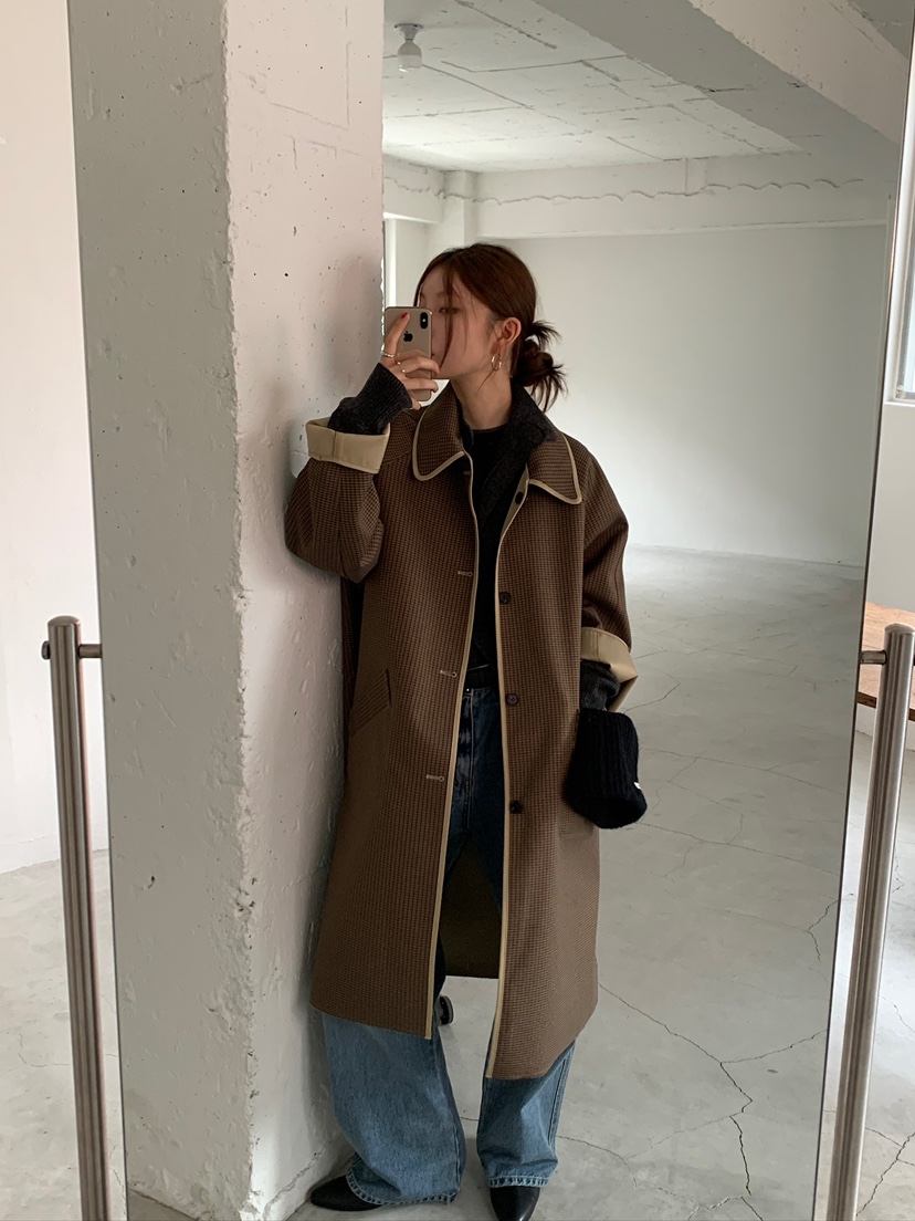 UNBOUND東大門㊣代購女裝新品真品熱賣休閑人氣長款風衣雙面UNBOUND長款風衣