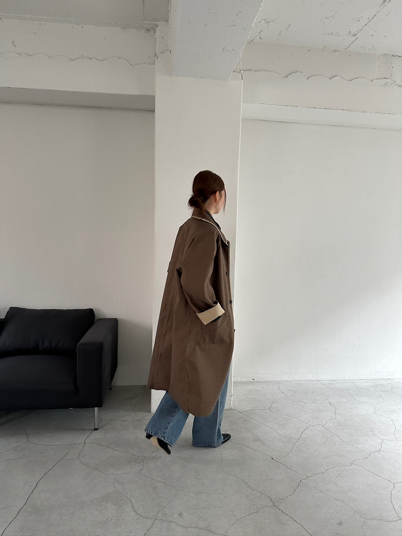 UNBOUND東大門㊣代購女裝新品真品熱賣休閑人氣長款風衣雙面UNBOUND長款風衣