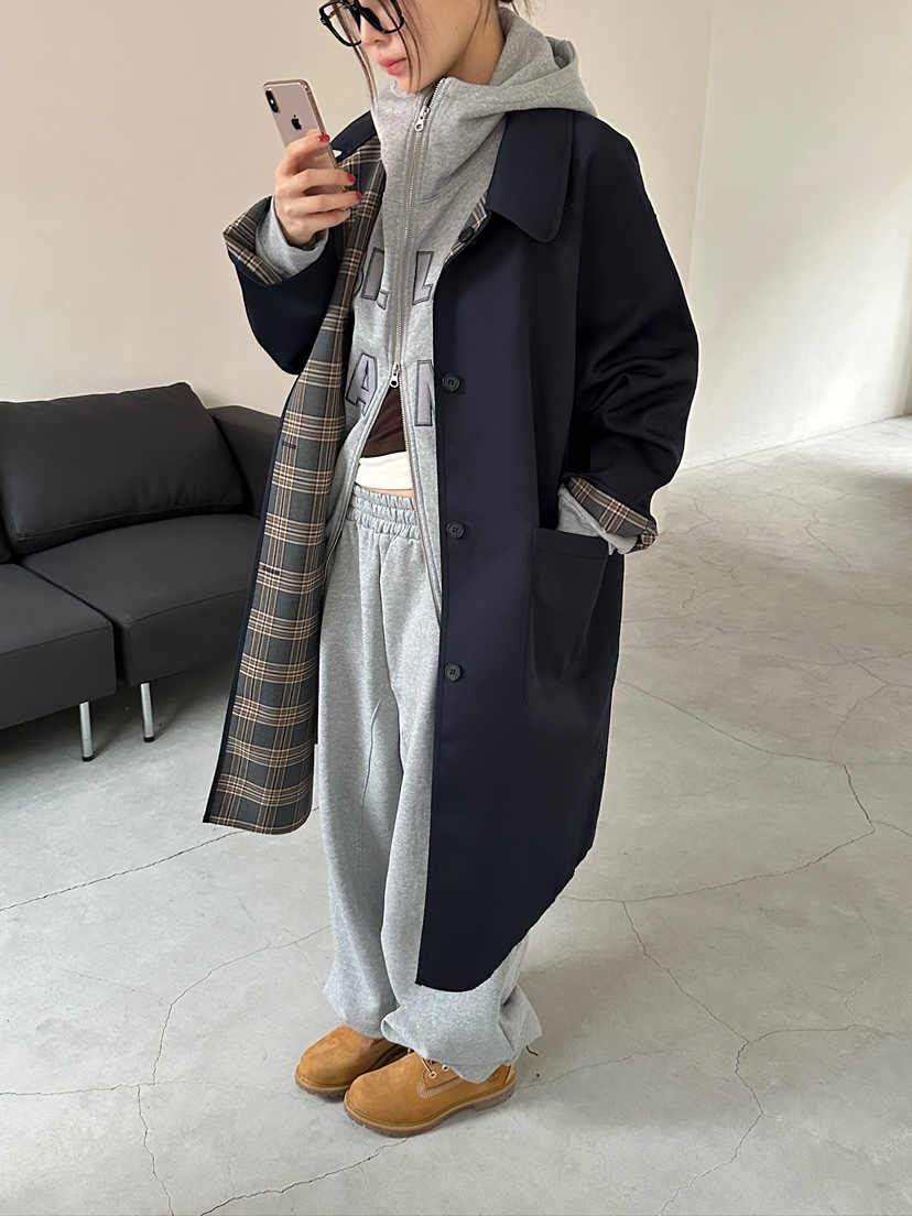 UNBOUND東大門㊣代購女裝新品真品熱賣休閑人氣長款風衣雙面UNBOUND長款風衣