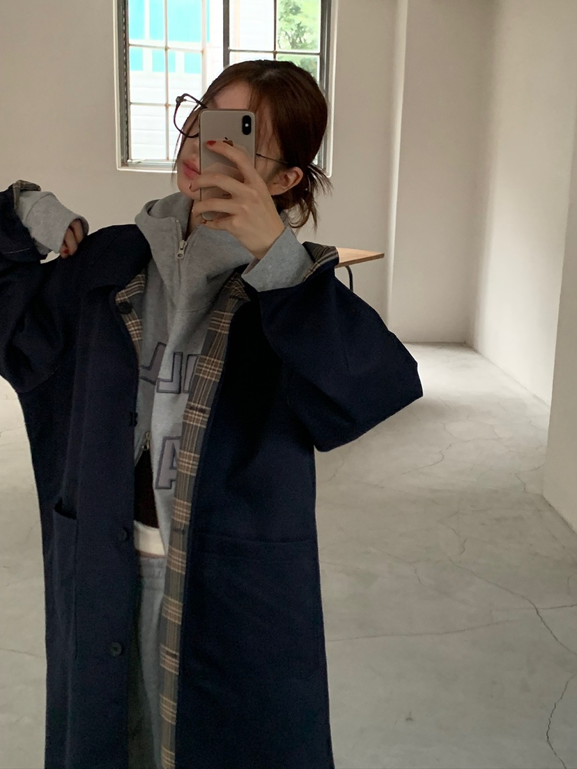 UNBOUND東大門㊣代購女裝新品真品熱賣休閑人氣長款風衣雙面UNBOUND長款風衣