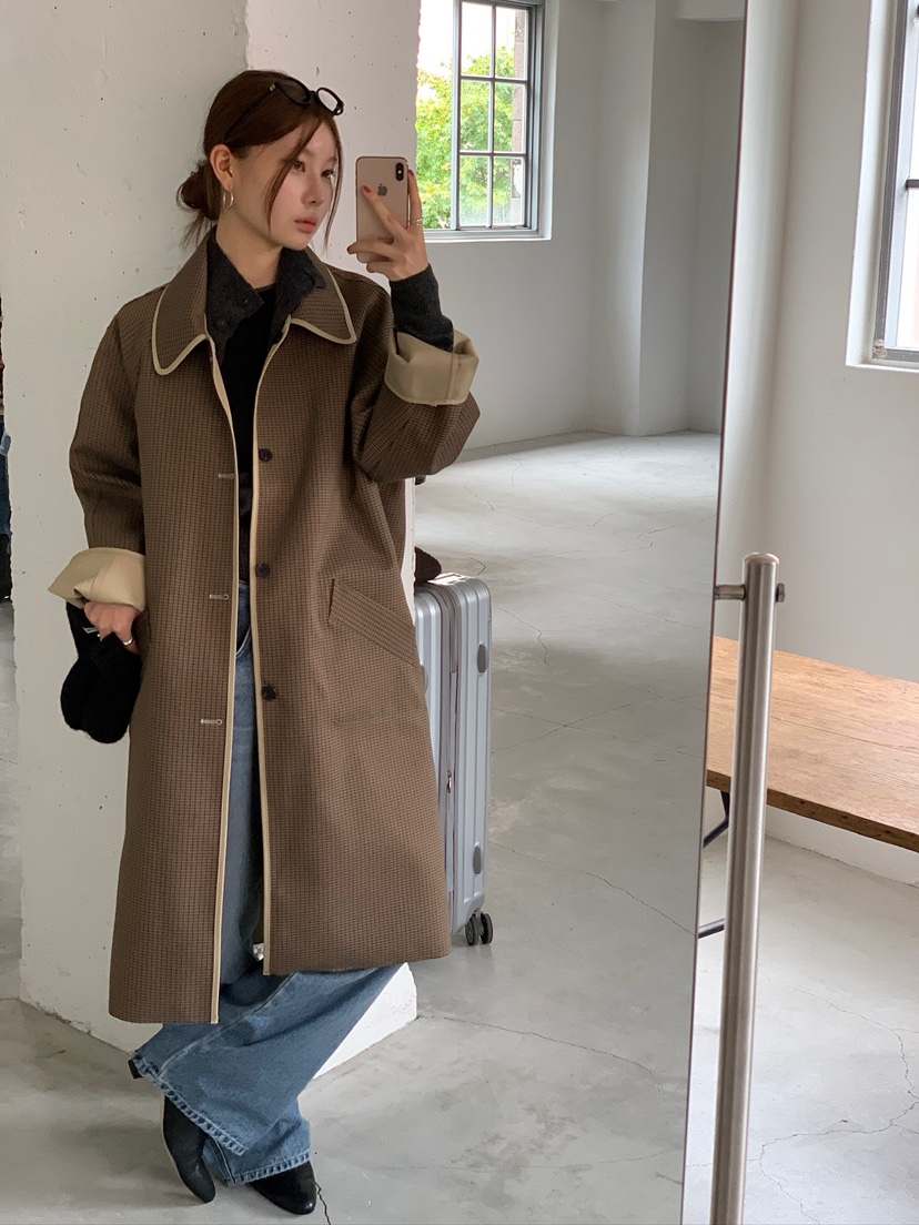 UNBOUND東大門㊣代購女裝新品真品熱賣休閑人氣長款風衣雙面UNBOUND長款風衣圖色1