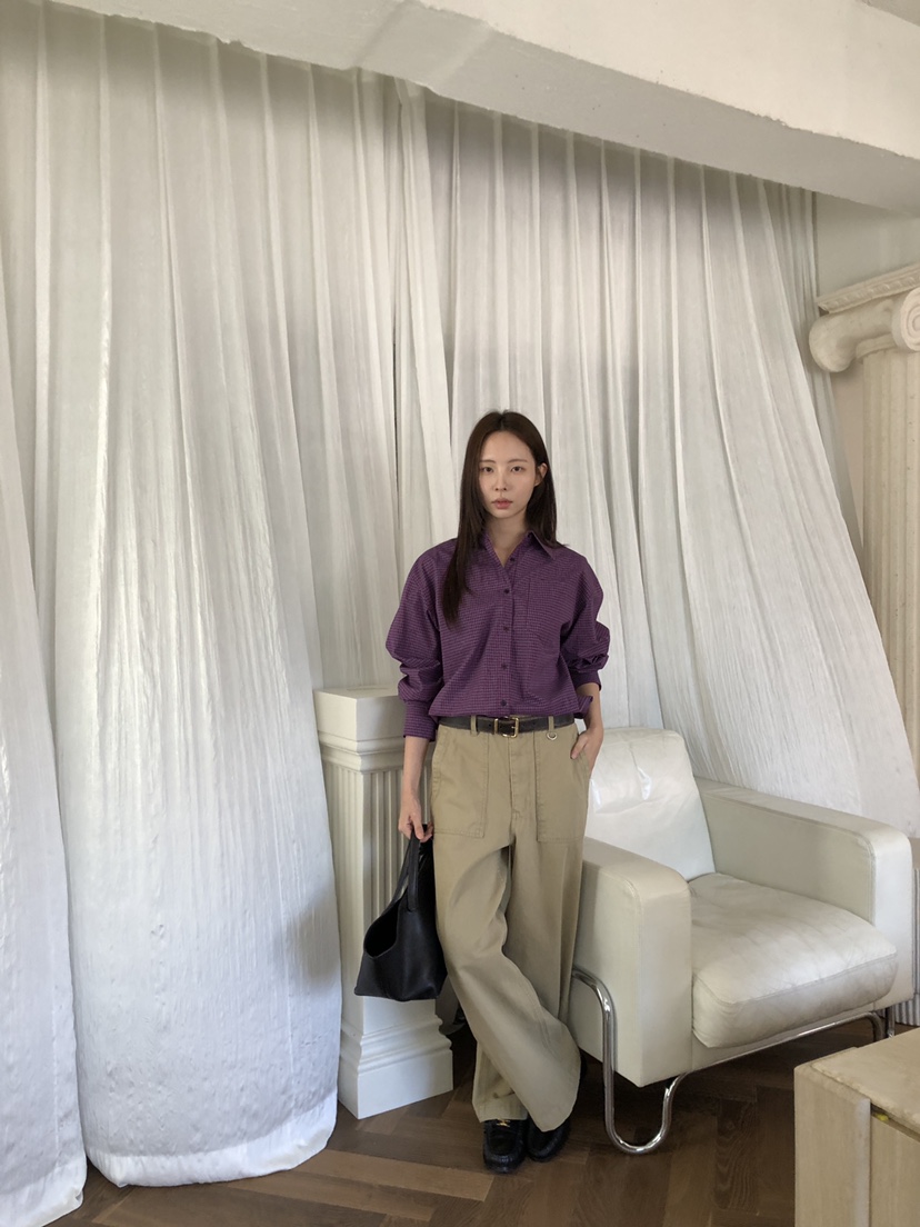 THE ABLE東大門㊣實拍女裝新款休閑25秋冬人氣襯衫蕾絲衫格紋THE ABLE/TA襯衫/蕾絲衫
